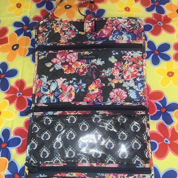 Vera Bradley Hanging Travel Cosmetic Organizer Floral Makeup Toiletry Bag - Picture 5 of 13